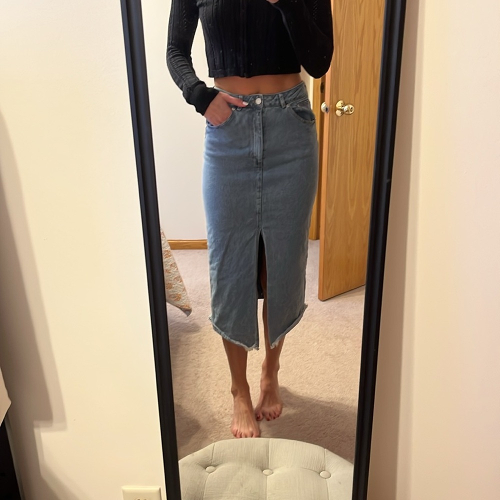 SOLD Vici Midi Denim Skirt